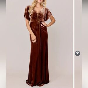 Revelry Gwen Velvet Dress Size 20 terra-cotta Wedding Bridesmaid Formal